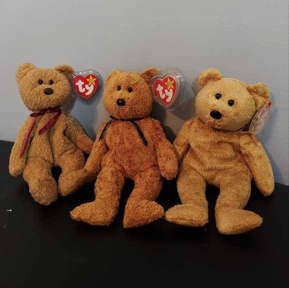 SALE ❤️ 🔥Set Of 3 TY Beanie Babies Cashew, Fuzz And Curly🔥 - Picture 3 of 11